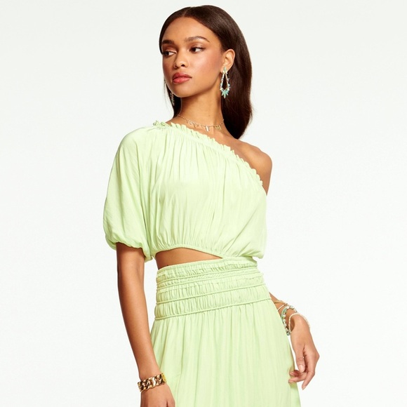 NWT Ramy Brook Dina Cut Out Dress Julep Green M - Picture 2 of 5